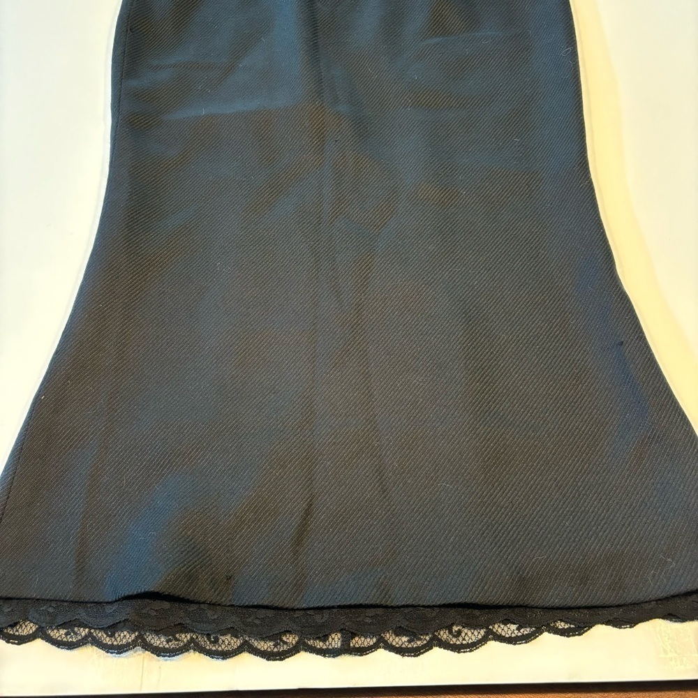 Express Skirt Knee Length Lined Slit 100% Wool Size 7/8 - Picture 2 of 7